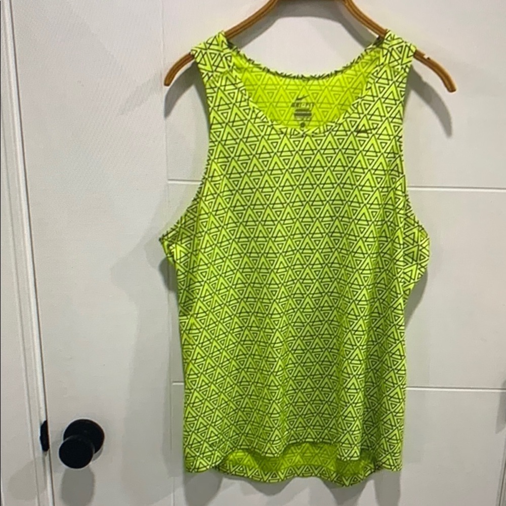 Geometric Patterned Yellow Tank Top